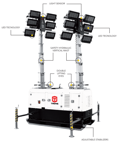 Передвижная мачта освещения TRIME X-Double 12х320 светодиодная фото 2